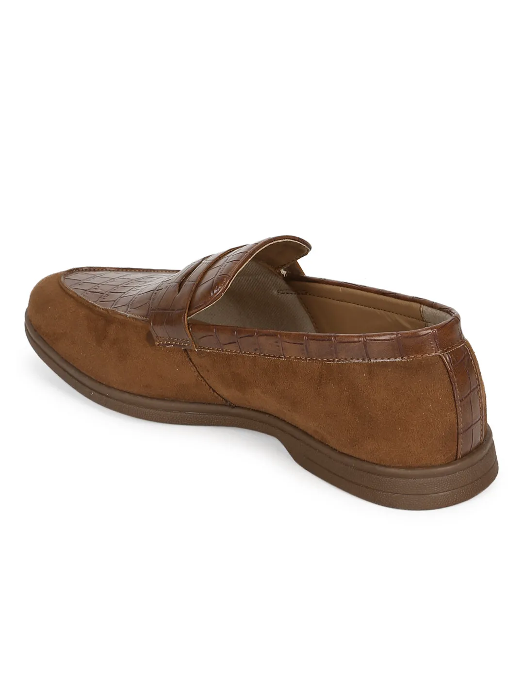 Tan PU Croc Pattern Men's Loafers (TC-SM-5004-TAN)