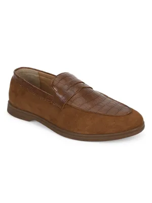 Tan PU Croc Pattern Men's Loafers (TC-SM-5004-TAN)