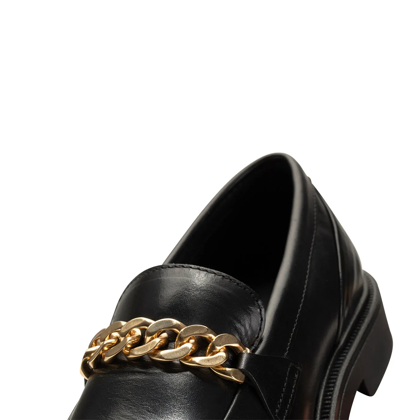 Thyra Kæde Loafer Læder - BLACK