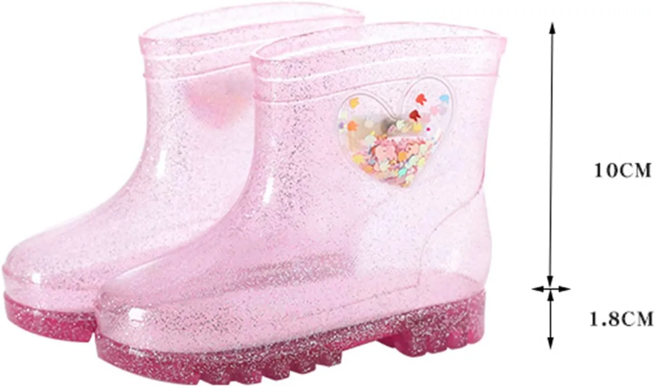 Toddler Kids Waterproof Rain Boots Light Infant Boys Girls PVC Glow Rain Boots Waterproof Non Slip Shoes Outdoor Shoes