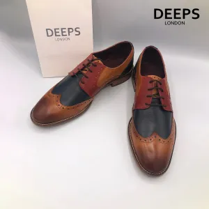 TOM  MEN'S DERBY TANRED LEATHER SHOES
