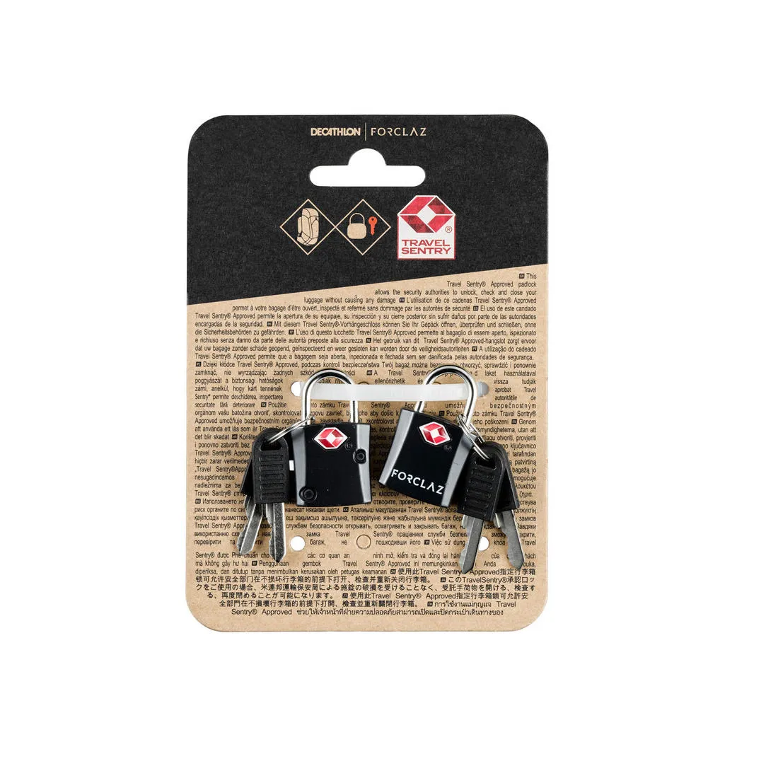 Travel Backpack Padlocks w/ Keys 2-pack