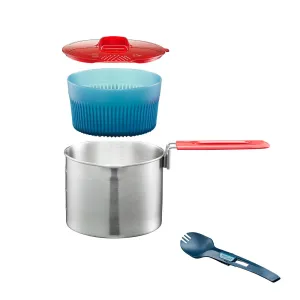 Trekking Cookset Stainless Steel 0.9 L 1 Person - Trek 500