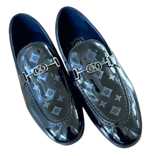 Trendy Black Patent Leather Men's Luxury Style Shoes Slip-On Loafer