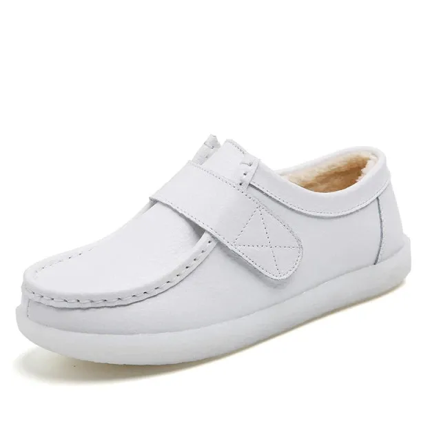 Trina Women's Warm Faux Leather Flat Shoes
