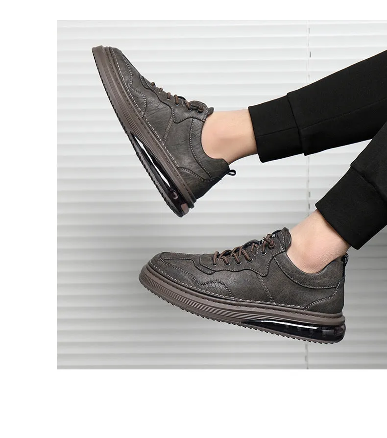 xiangtuibao New Men's Casual Sneakers One-foot Men's Shoes Fashion Trend Black Leather Shoes Cushion Trendy Shoes