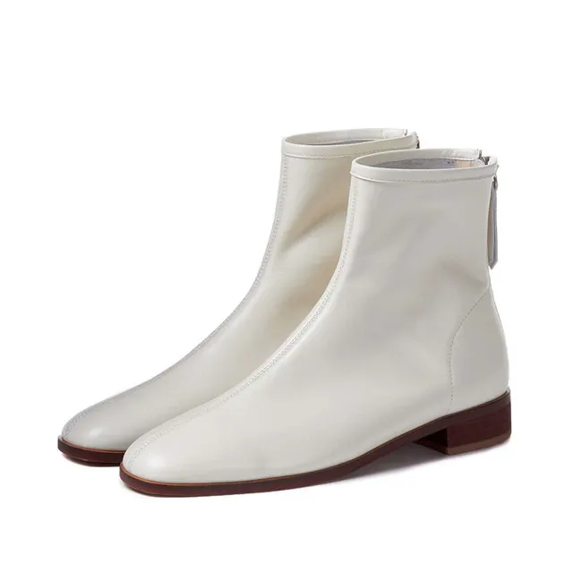 Yatra Women's Leather Boots With Black Zipper