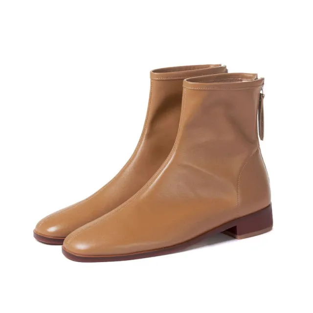 Yatra Women's Leather Boots With Black Zipper