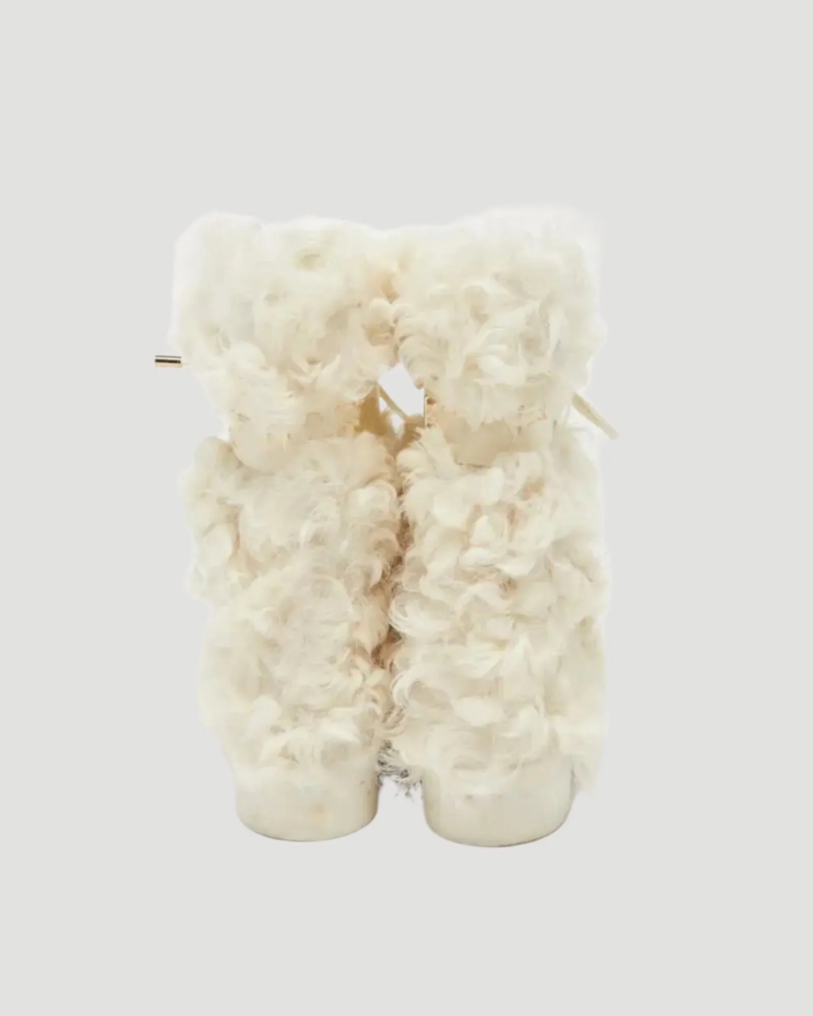 Zagiri Faux Fur Drawstring Mid Calf Boots In White
