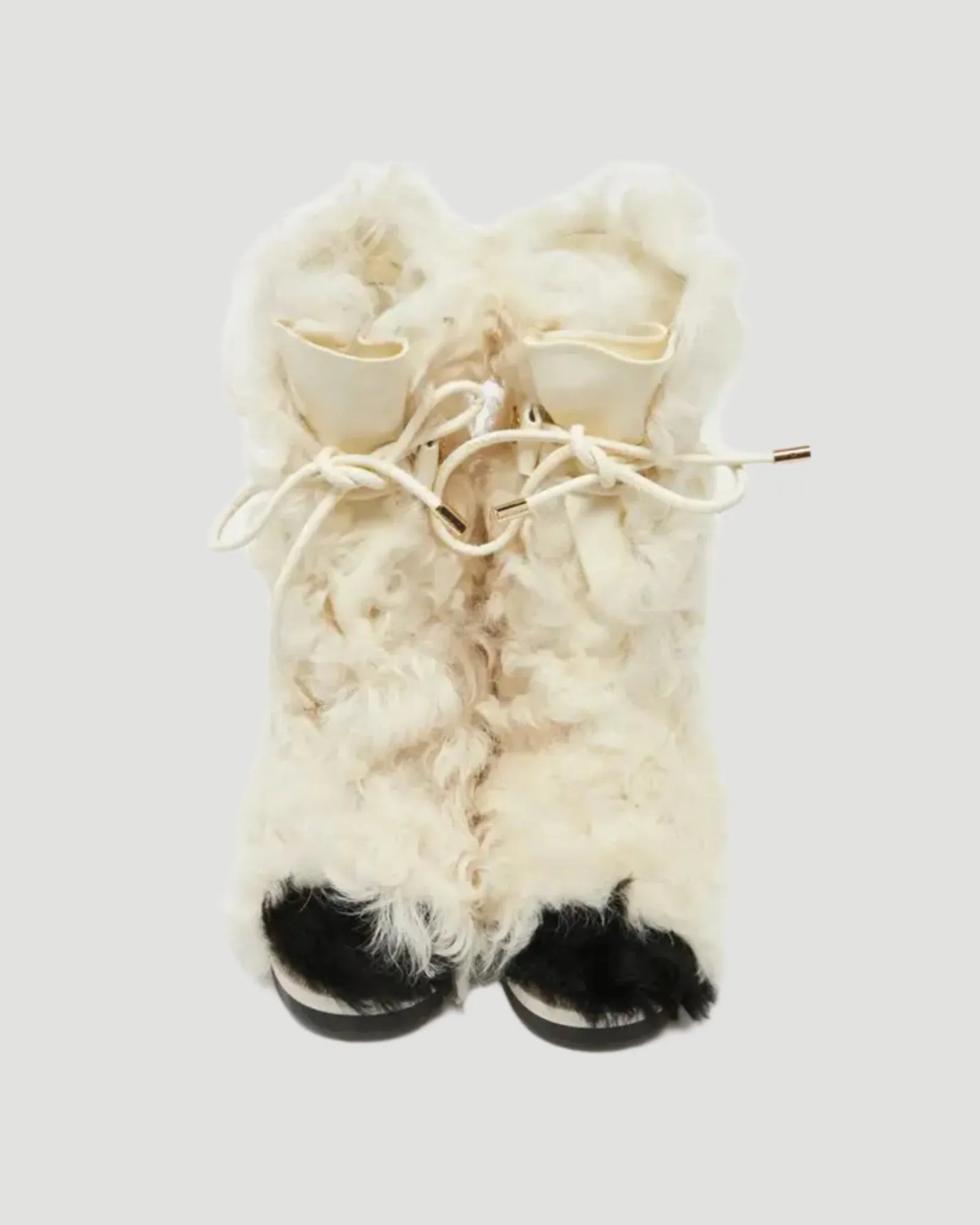 Zagiri Faux Fur Drawstring Mid Calf Boots In White